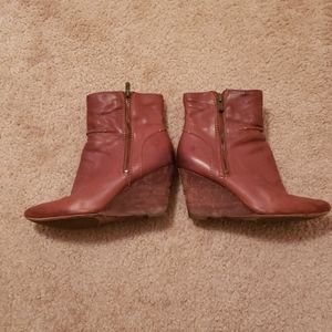 Very loved, distressed Frye wedge boots